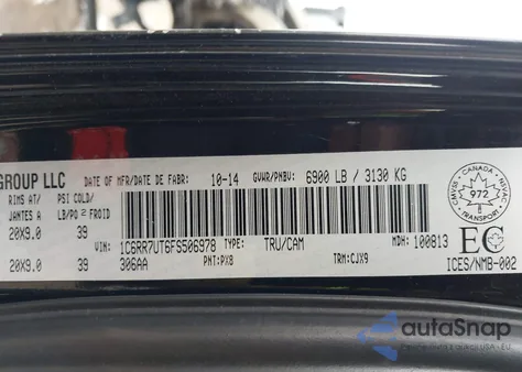 2015 Ram 1500 Sport z USA, uszkodzony, nr VIN 1C6RR7UT6FS506978